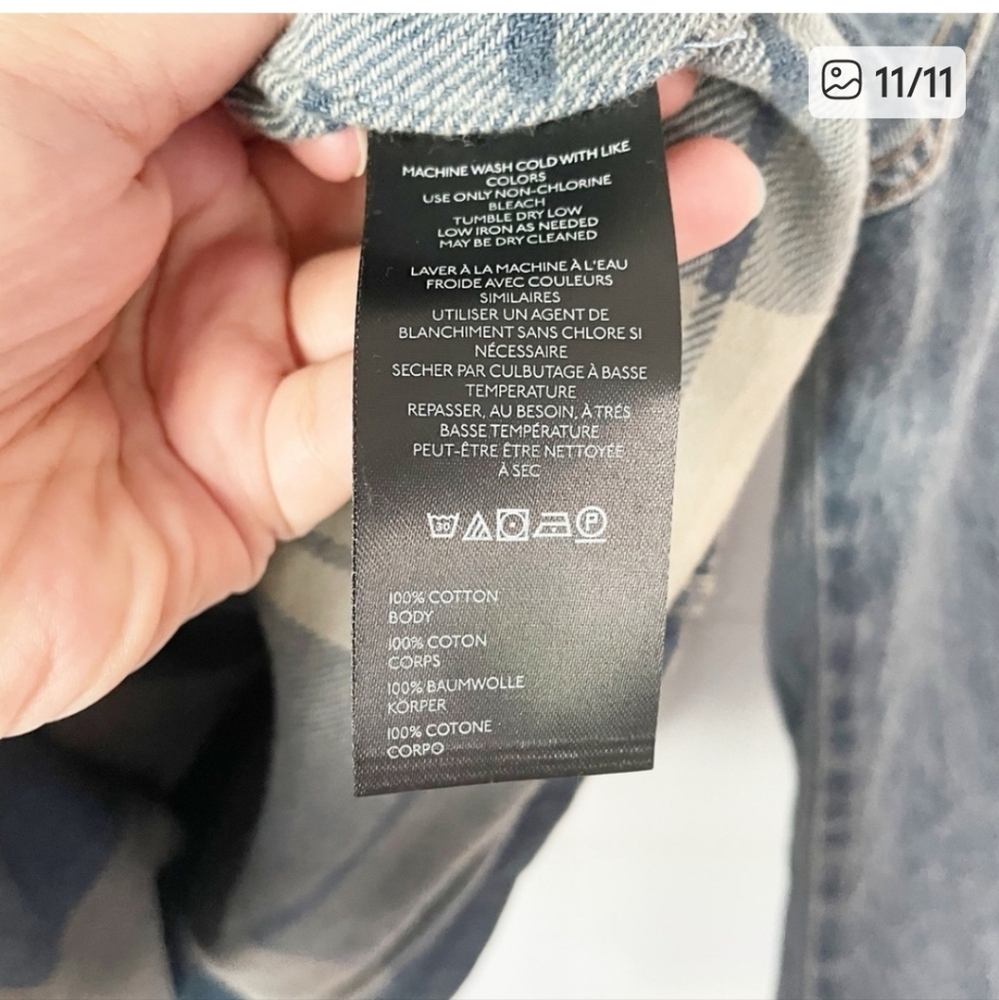 NWT "XL" Free People We The Free Dani Denim Jacket in “From the Shetland” - Picture 5 of 7